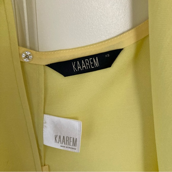 Rare Kaarem Stigma Layered Back Knot Tie Tank Top size XS Lemon Yellow Modern - Picture 6 of 13